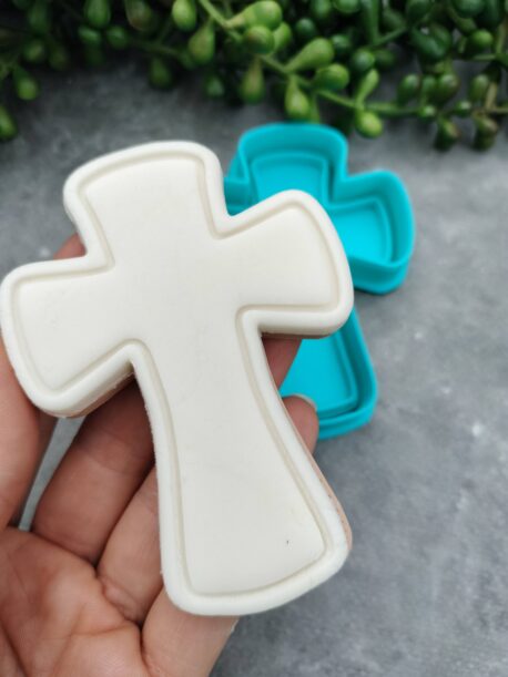 Religious Cross Cookie Cutter and Fondant Embosser Stamp Set (5 Styles Available) Orthodox Crucifix