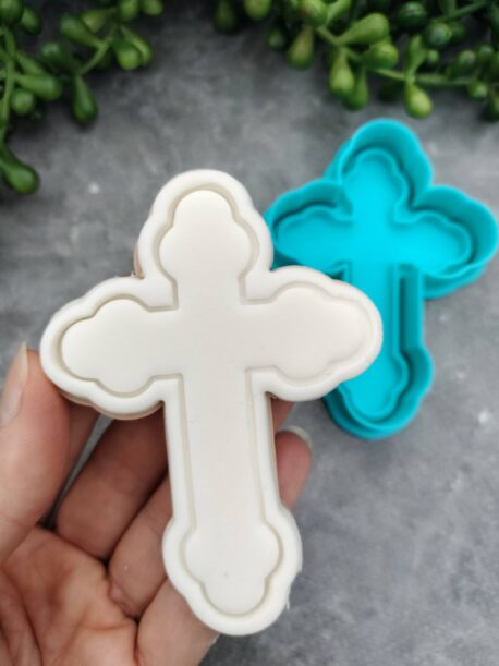 Religious Cross Cookie Cutter and Fondant Embosser Stamp Set (5 Styles Available) Orthodox Crucifix