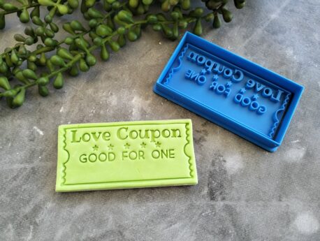 Love Coupon Cookie Fondant Embosser Stamp and Cookie Cutter DIY Customisable Valentines Day