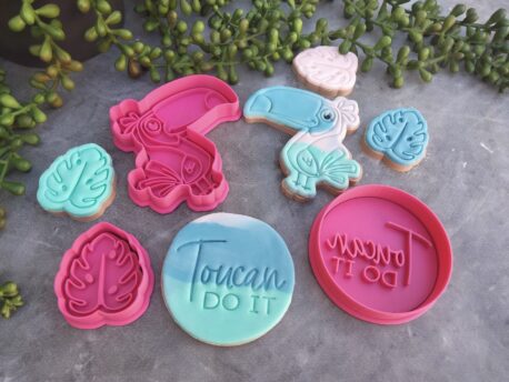 Toucan Cookie Cutter and Fondant Stamp Embosser Set - Toucan Puns - Valentines Day, Teachers Appreciation, Affirmation Cookies