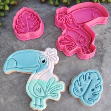 Toucan Cookie Cutter and Fondant Stamp Embosser Set - Toucan Puns - Valentines Day, Teachers Appreciation, Affirmation Cookies