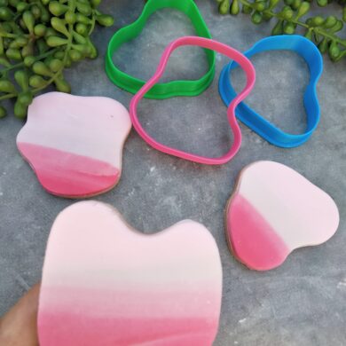 Organic Shaped Cookie Cutter Set of 3 - Pebble Cookie Cutter Splat Cookie Cutter