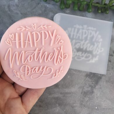 Happy Mothers Day Fondant Stamp with Raised Detail (Style 3)