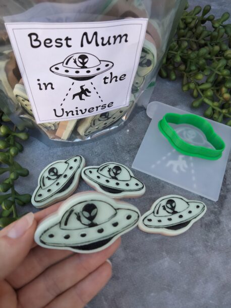 Best Mum in the Universe / Alien Abduction Mum Raised Cookie Stamps and Cookie Cutter Set Mothers Day