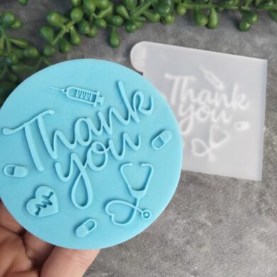 Thankyou with Medical Shapes for Doctor Nurse Cookie Stamp with Raised Detail International Nurses Day
