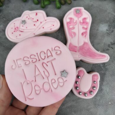 Last Rodeo DIY Hens Party Cookie Fondant Embosser Stamp and Cookie Cutter Last Rodeo Disco Theme Cowboy Hens Party Engaged Bachelorette Party