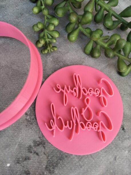 Goodbye & Good luck Cookie Fondant Embosser Stamp & Cookie Cutter