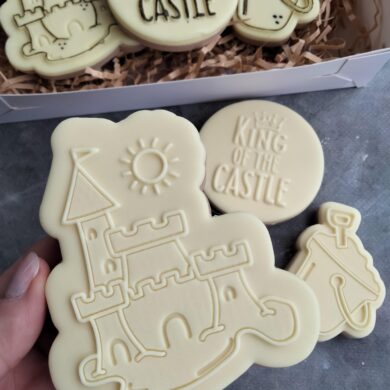 King of the Castle, Sandcastle and Bucket Raised Fondant Stamp and Cookie Cutter Set set for Fathers Day