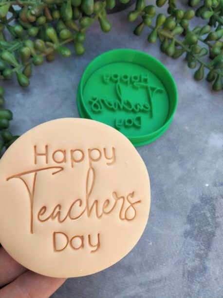 Happy Teachers’ Day Fondant Embosser Stamp and Cookie Cutter
