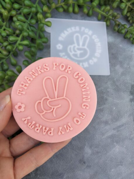Thanks for coming to my party Fondant Cookie Stamp with Raised Detail