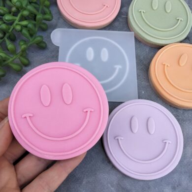 Happy Face Fondant Cookie Stamp with Raised Detail