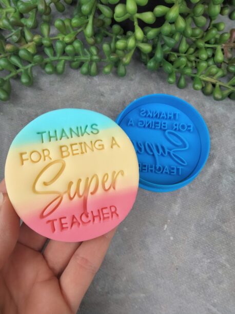 Thanks for being a Super Teacher with POW, BAM, ZAP Hero Sound Effects Fondant Embosser Stamp Set and Cookie CutterTeachers Gift Hero Speech Bubbles