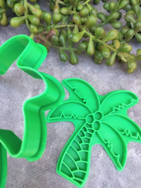 Palm Tree Cookie Cutter and Fondant Embosser Stamp Set