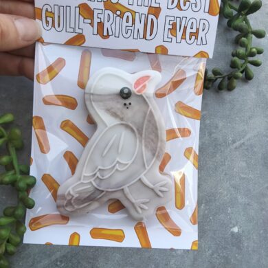 Seagull Cookie Cutter and Raised Fondant Stamp – Valentines Day Pun, You are the best Gull-Friend