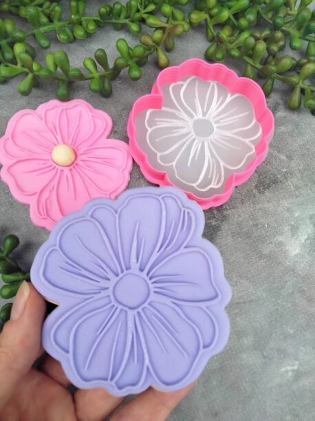 Organic Daisy Flower Cookie Cutter and Raised Fondant Embosser Stamp