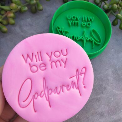 Will you be my Godparent? Cookie Fondant Stamp Embosser and Cutter