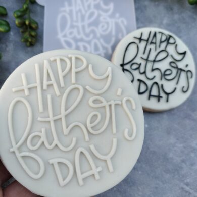 Happy Fathers Day (Style 4) Fondant Cookie Stamp with Raised Detail